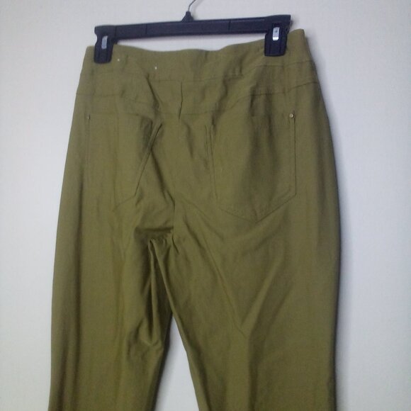 Cato Pants Women 6 Pull On Elastic Waist Boot Cut Pockets Soft Stretch Green - Picture 4 of 16